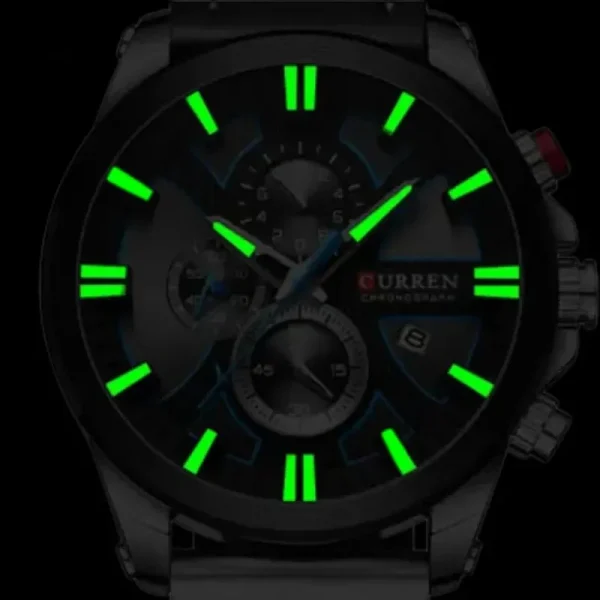 Boîtier large et bracelet cuir, montre homme tendance