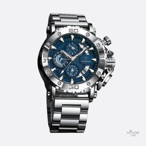 Montre chronographe homme acier inoxydable