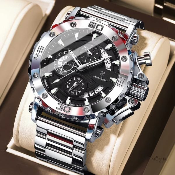 Montre acier inoxydable avec chronographe
