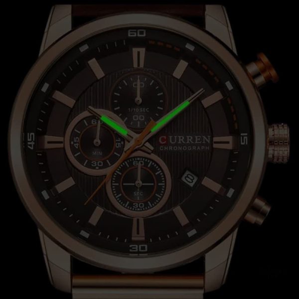 Accessoire masculin : montre chronographe étanche en cuir