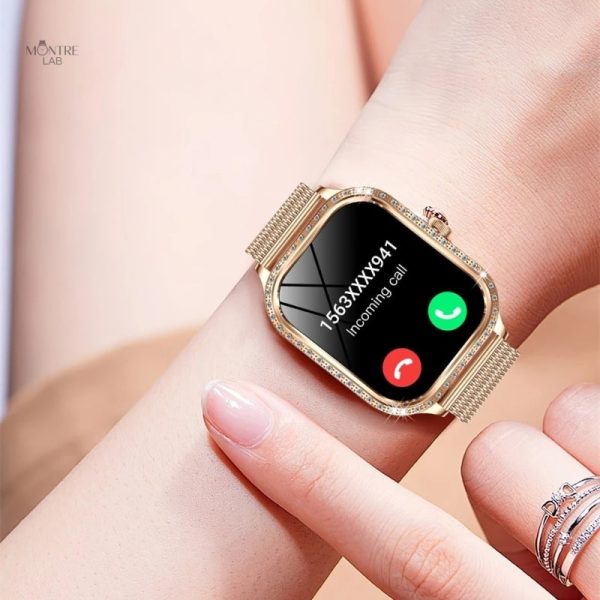 Montre intelligente femme avec strass brillants