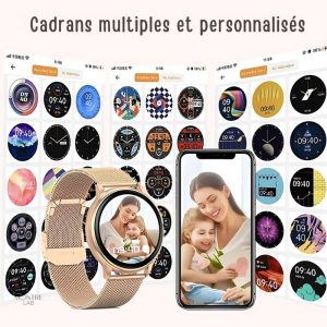 Accessoire connecté pour femme, finition or rose chic