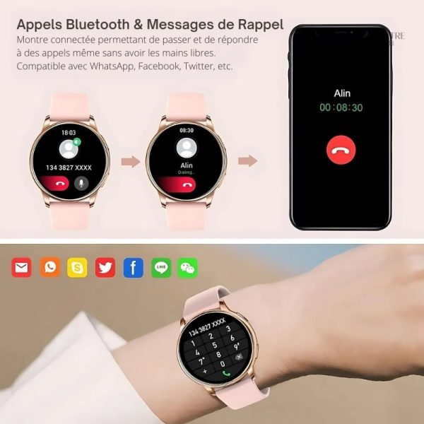 Stylée montre connectée en or rose pour un look moderne