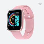 Montre connectée rose femme avec suivi santé et Bluetooth