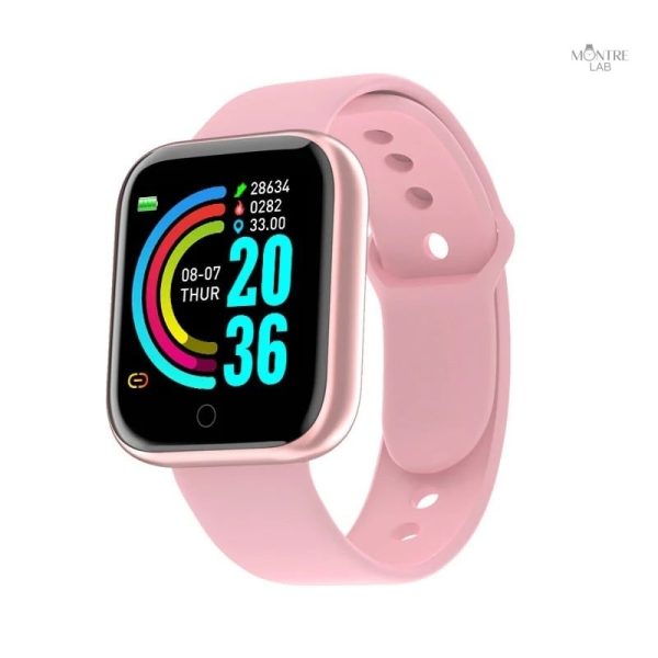 Accessoire connecté femme en rose avec fonctionnalités santé
