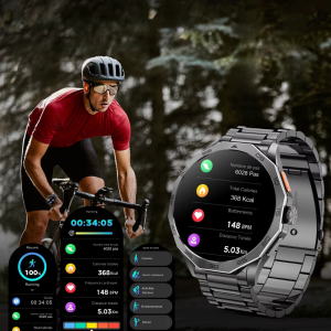 Montre intelligente pour homme, design rond et fonctionnel