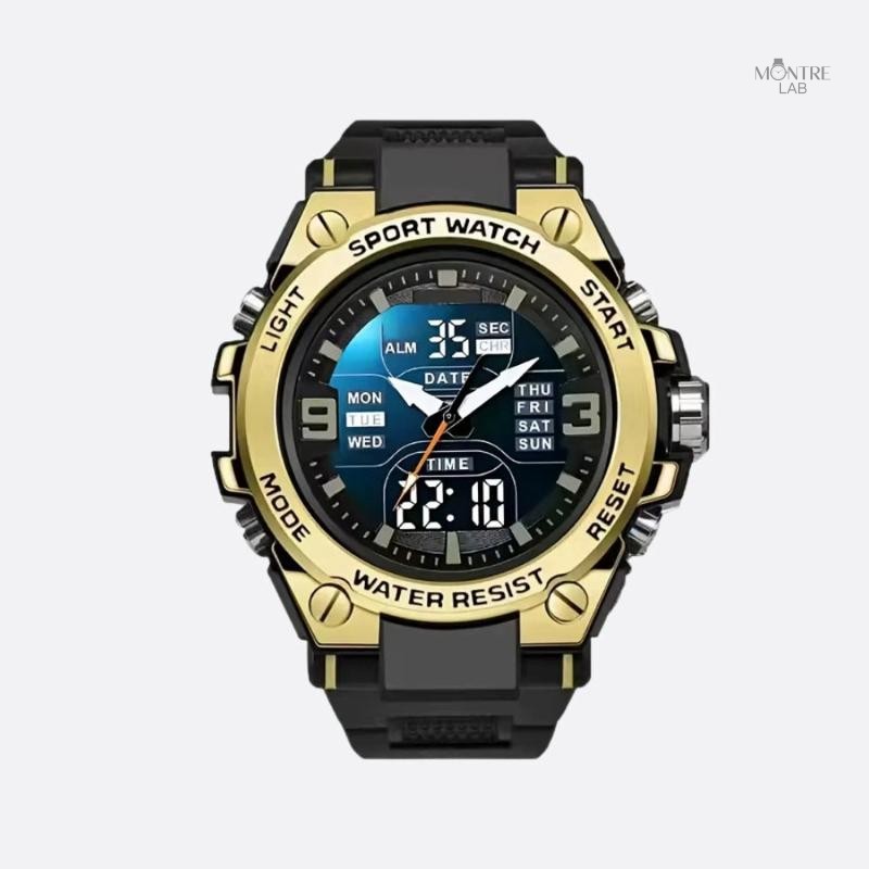 Montre digitale analogique sport homme 53 mm