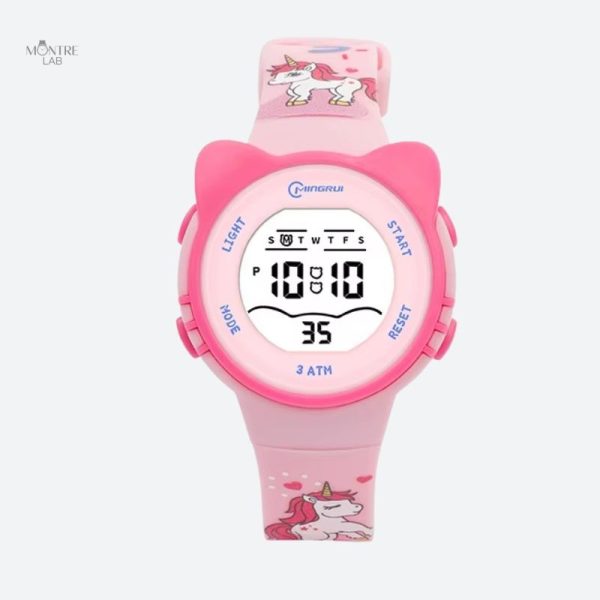 Montre digitale pour enfants avec motifs d'animaux adorables