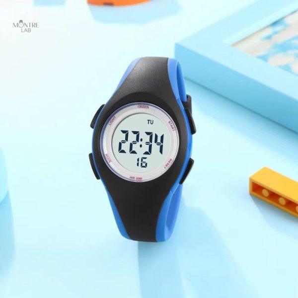 Montre pour enfant, design en silicone et étanchéité 50m
