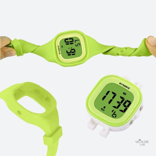 Montre digitale enfant, souple et résistante à l'eau