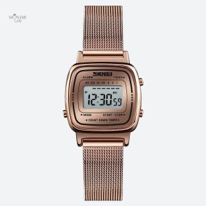 Montre Digitale Femme Cadran Carré Métallisé