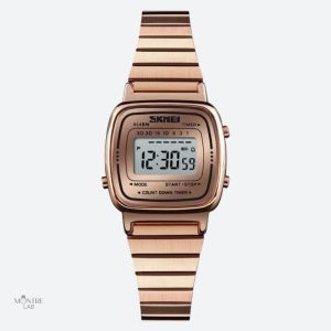 Montre digitale femme or rose avec lecture instantanée