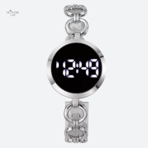Accessoire tendance pour femme, montre digitale à maille gourmette