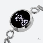 Montre moderne femme avec bracelet en maille gourmette