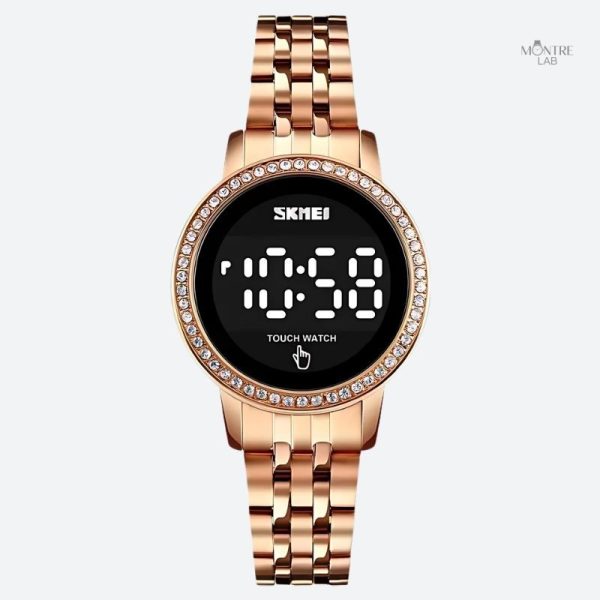 Montre Digitale Femme Rétro-Chic Métallisé