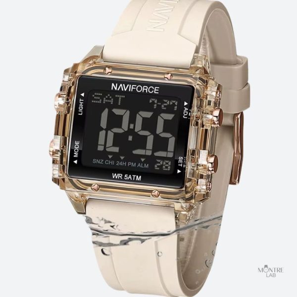 Montre digitale femme, Tonneau, résistance à l'eau