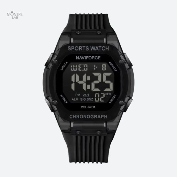 Chronographe masculin moderne, affichage numérique et analogique