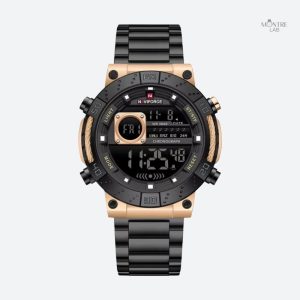 Montre Digitale Homme Ronde Acier Multifonction