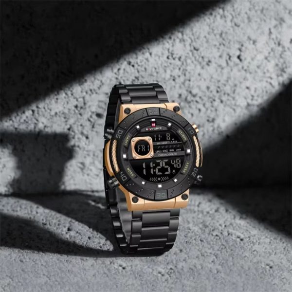 Design sportif : montre digitale ronde pour homme