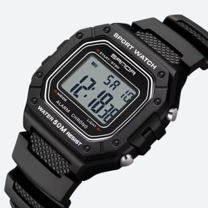 Montre digitale homme carrée sport multifonction