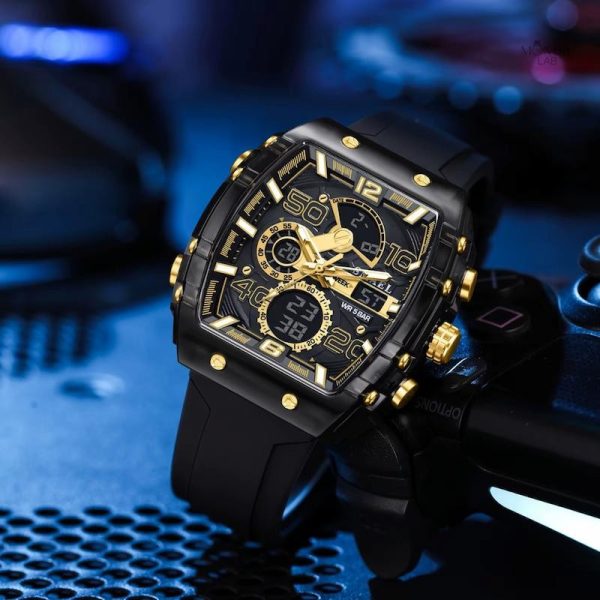 Montre homme avec affichage numérique et chronographe