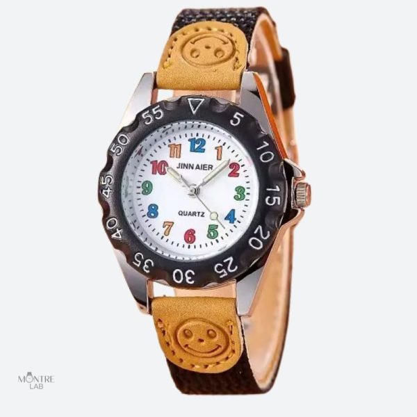 Montre éducative bicolore pour enfant en quartz
