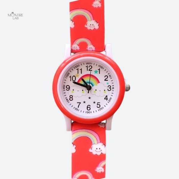 Montre amusante pour enfant, style arc-en-ciel