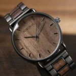 Montre homme en bois à mécanisme quartz