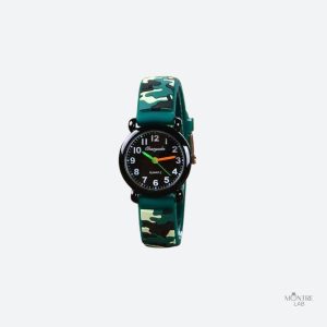 Montre quartz pour enfant, design camouflage adapté aux jeunes