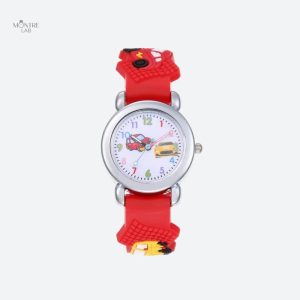 Montre colorée pour enfant, thème voiture amusant