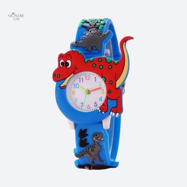 Montre ludique pour garçon, motif dinosaure, 5 ans