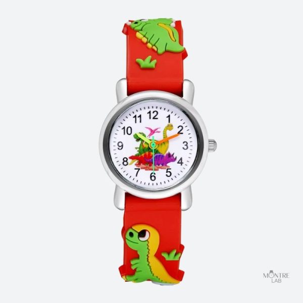 Montre enfant silicone dinosaure pour 5 ans