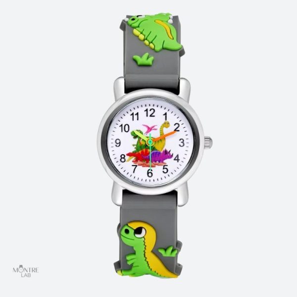 Montre dinosaure pour enfants, silicone coloré