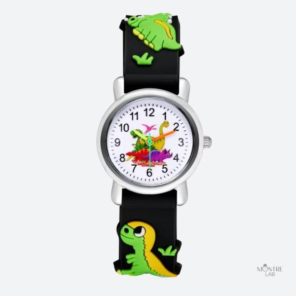 Montre pour enfants, design dinosaure en silicone