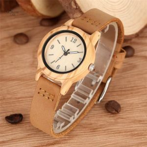 Montre en bois élégante pour femme, style minimaliste