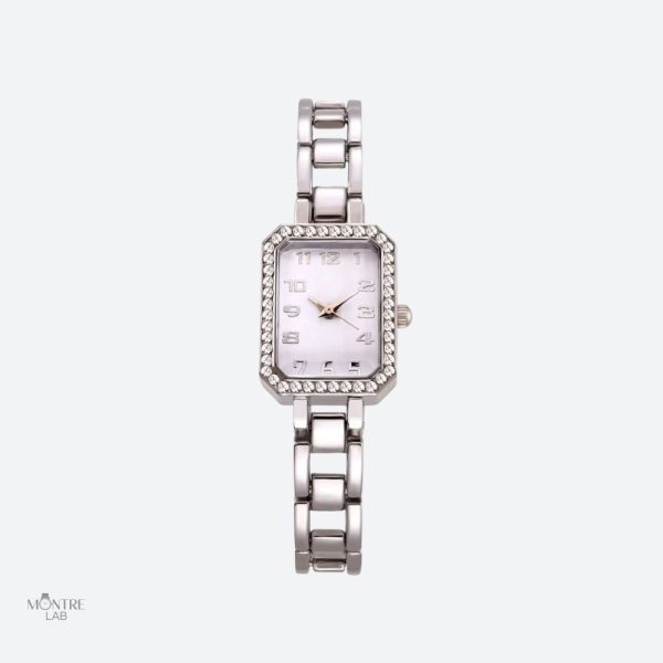 Montre femme luxe carrée avec bracelet en acier