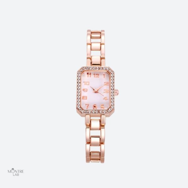 Montre carrée élégante pour femme, bracelet en acier