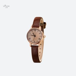 Montre Femme Cuir avec cadran rond élégant