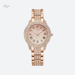 Accessoire chic pour femme, montre mécanique avec strass