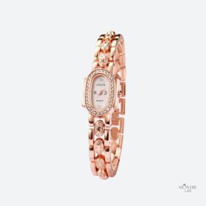 Montre Quartz Femme avec cadran ovale et strass