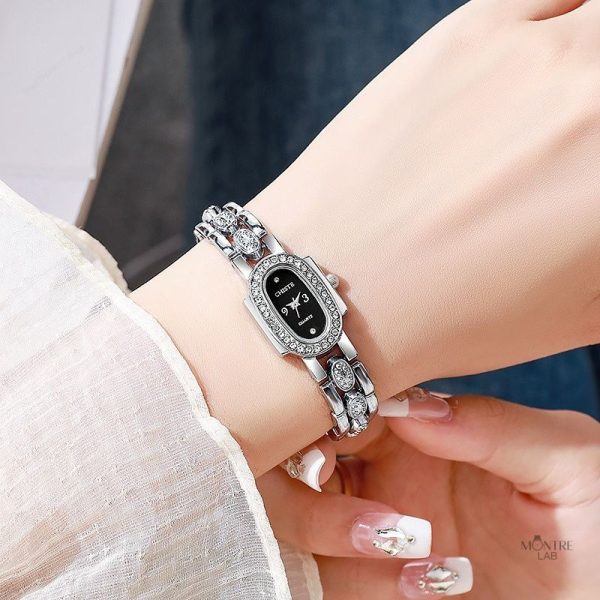 Montre sophistiquée avec cristaux, pour toutes occasions