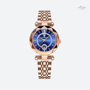 Montre femme quartz élégante avec dateur et strass