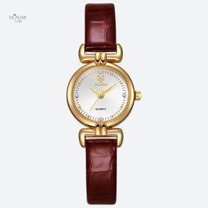Montre élégante pour femme en cuir