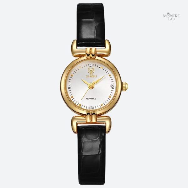 Design chic de montre femme en cuir
