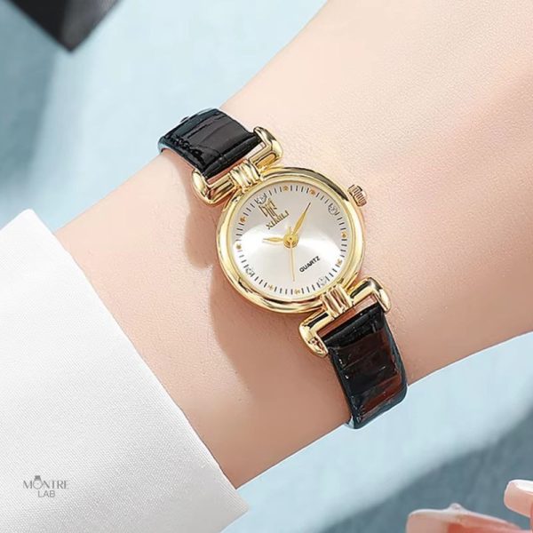 Montre femme avec bracelet en cuir croco