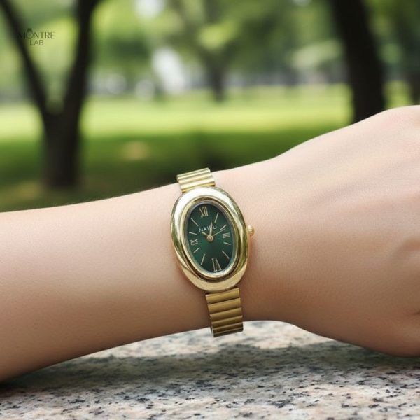 Montre Quartz Femme, Style Ovale et Élégant