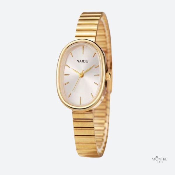Montre Femme Dorée Ovale Minimaliste Quartz