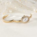 Accessoire féminin chic : montre ovale avec quartz