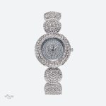 Montre à quartz ornée de strass pour femme