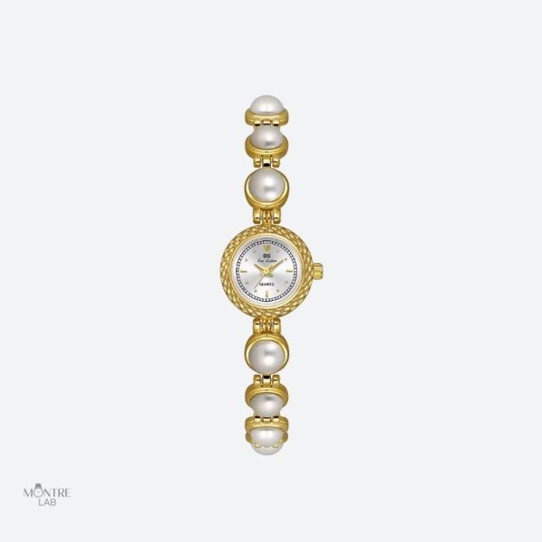 Montre Femme Quartz Élégante Perle Médiévale